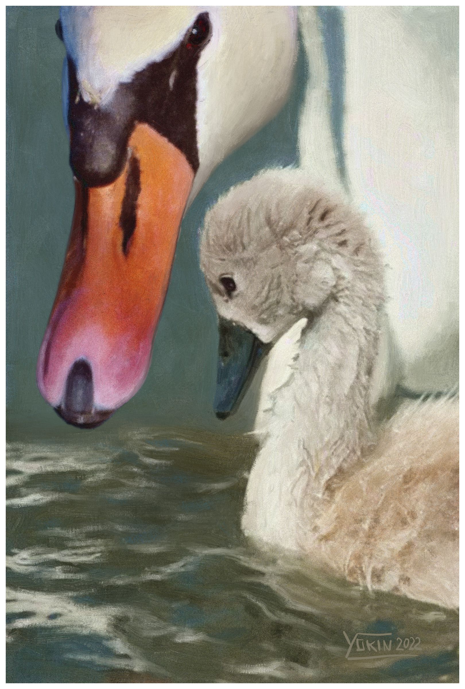 DUCKING - Painting by Yokin.