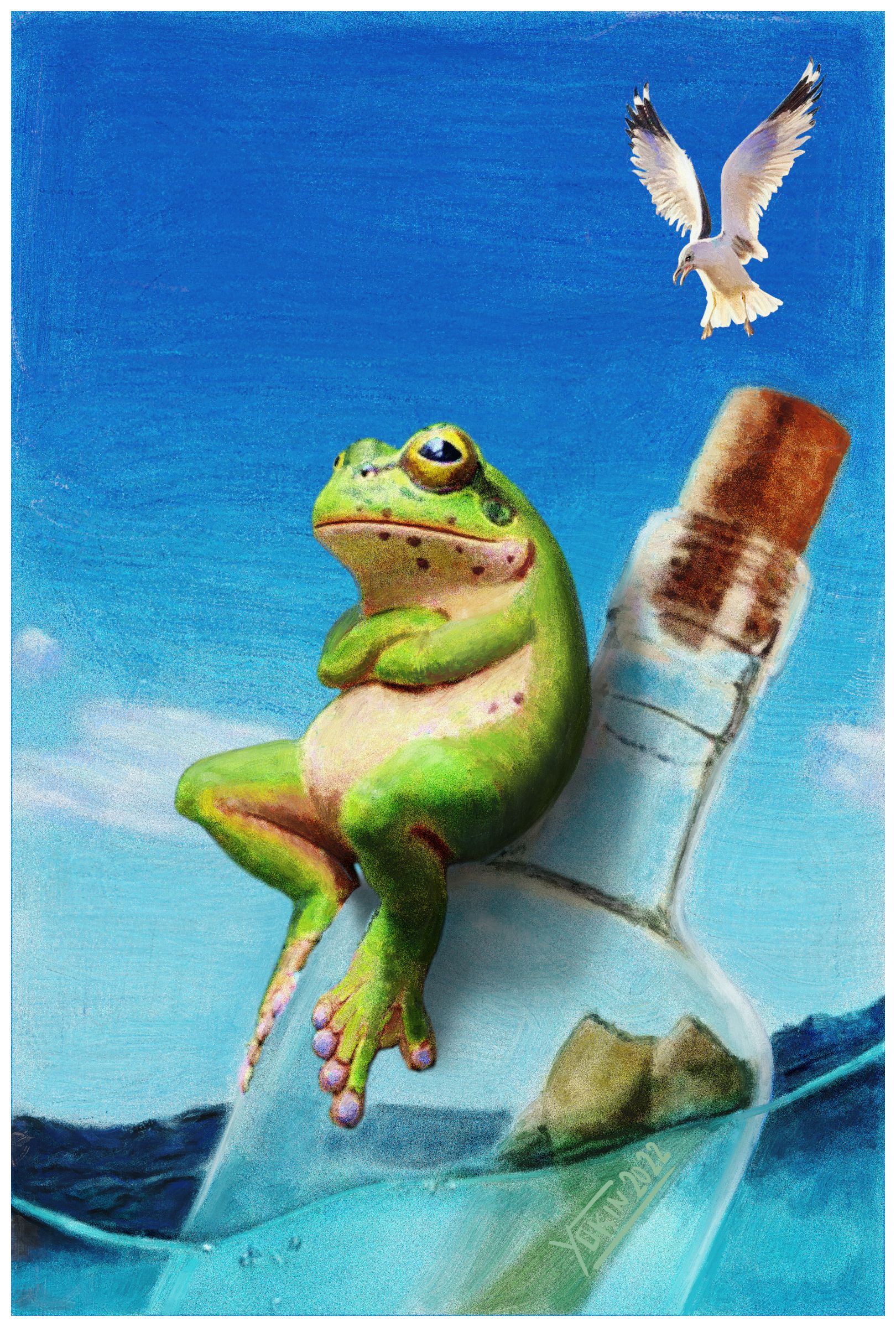 THE END OF A NICE TRIP - Painting by Yokin.